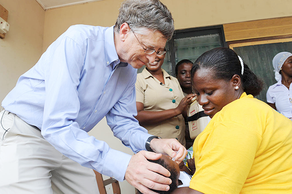 Bill Gates Administering a Vaccine